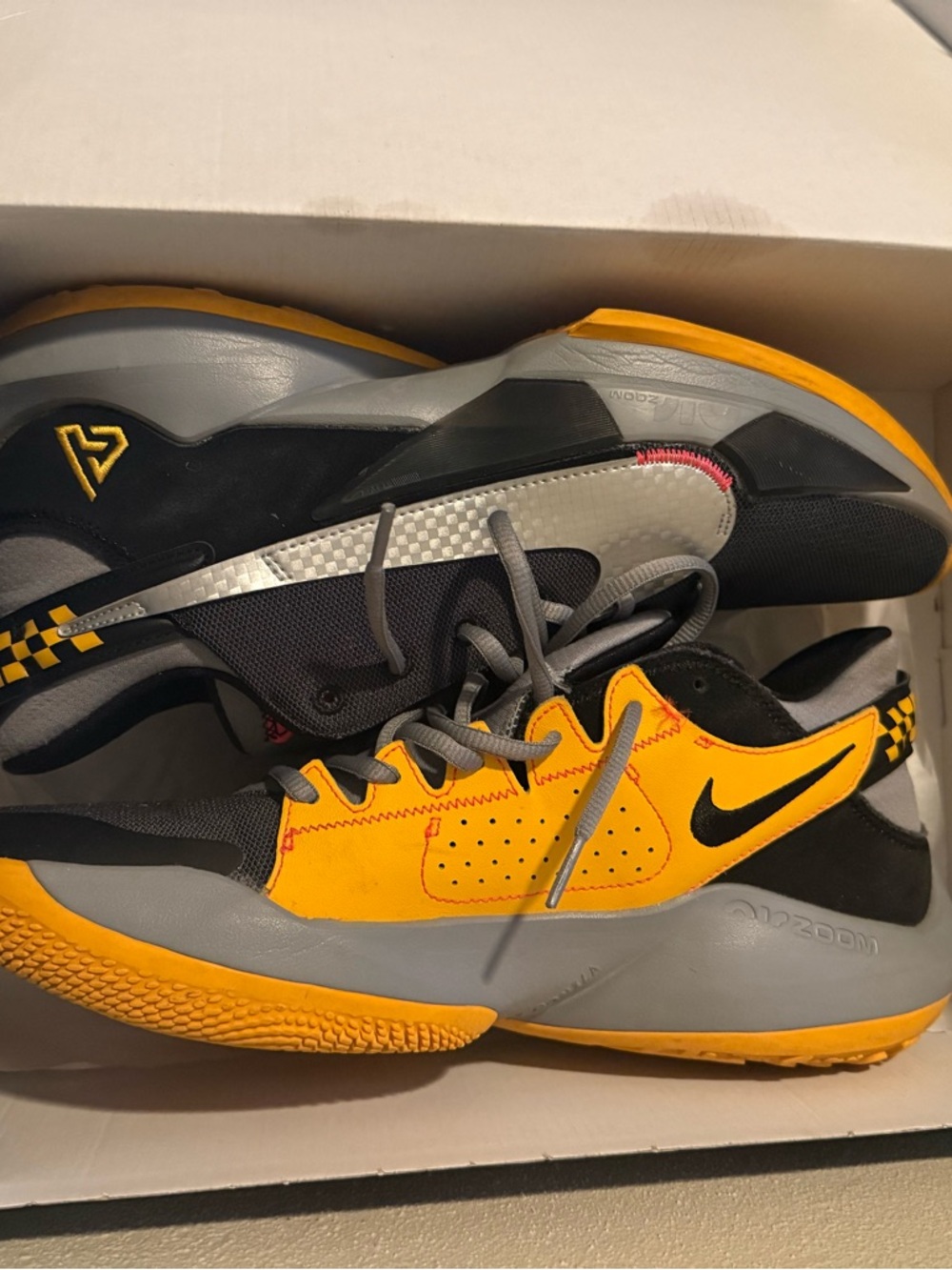Men’s Nike Zoom Freak Yellow & Gray Basketball Sneakers